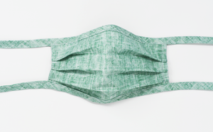 Organic Cotton Face Mask with Flexible Nose and Ties- Fable Textured Sage