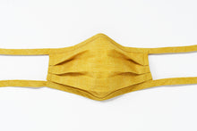 Load image into Gallery viewer, Organic Cotton Face Mask with Flexible Nose and Ties- Goldenrod Yellow