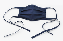 Load image into Gallery viewer, Organic Cotton Face Mask with Flexible Nose and Ties- Navy
